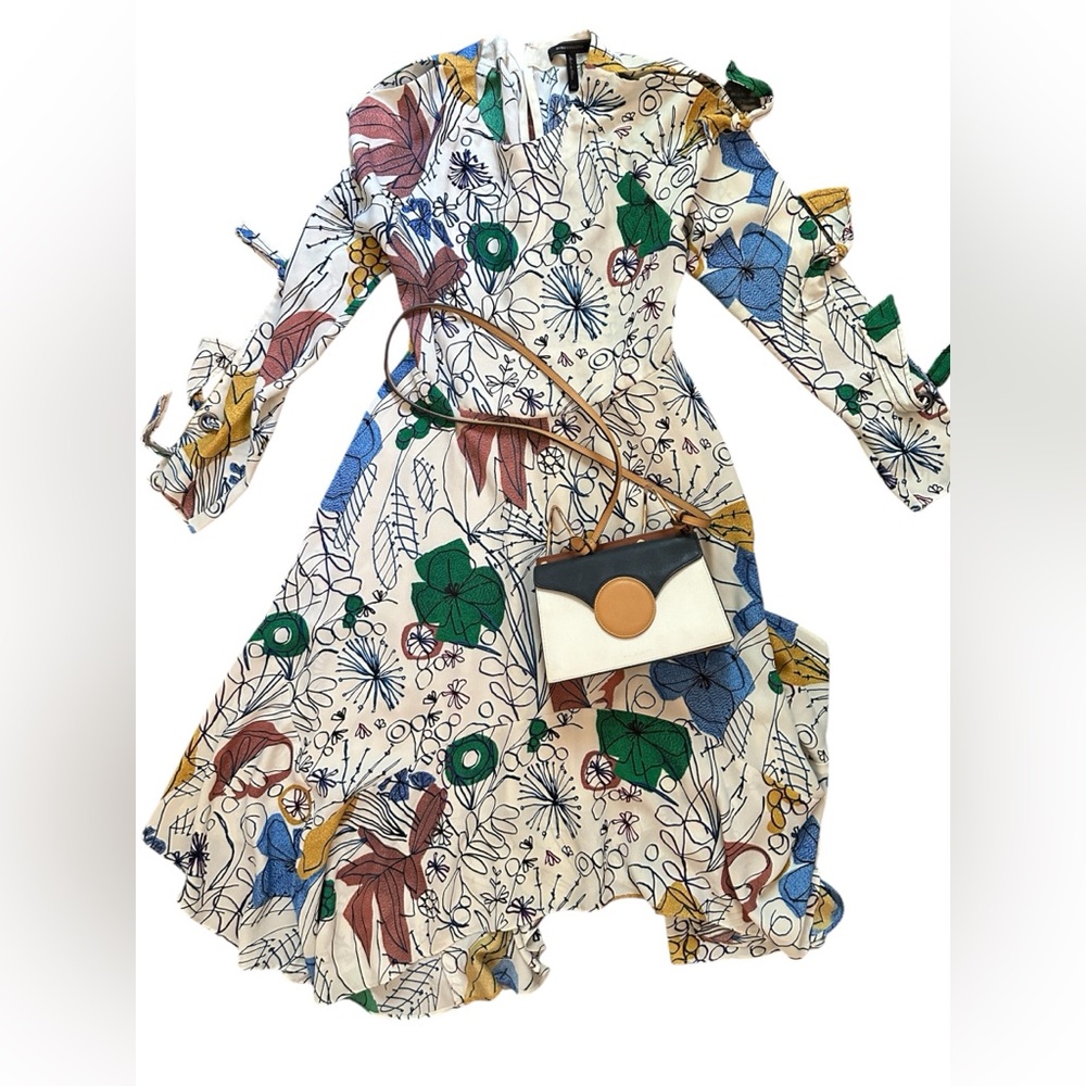 BCBG SIZE 2 Print Ruffle Dress - Picture 4 of 7